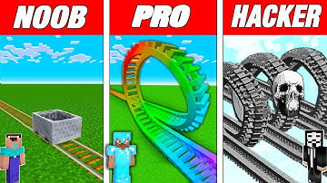 Minecraft NOOB vs PRO vs HACKER : ROLLER COASTER BUILD CHALLENGE in Minecraft! Animation!