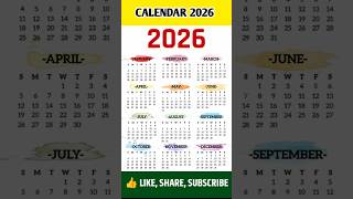 Calendar 2026 New Year 2026 New Year Date