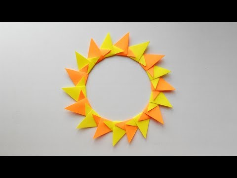 Оригами из модулей солнце