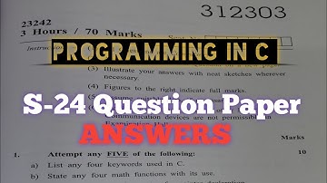 Programming in C summer 2024 question paper | PIC previous year question paper #msbte #diploma