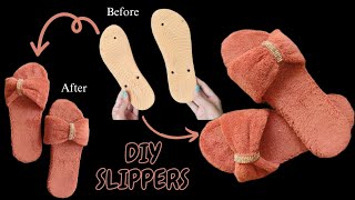 DIY Slippers ✅ अब पुरानी चप्पलों को फेंकना मत❌ How to make slippers at home from waste #diy
