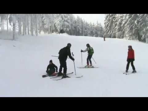 Piibe, Kajari, Stefan and Luca skiing at Sternstei...