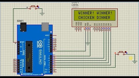 Simple Arduino LCD Game proteus simulation