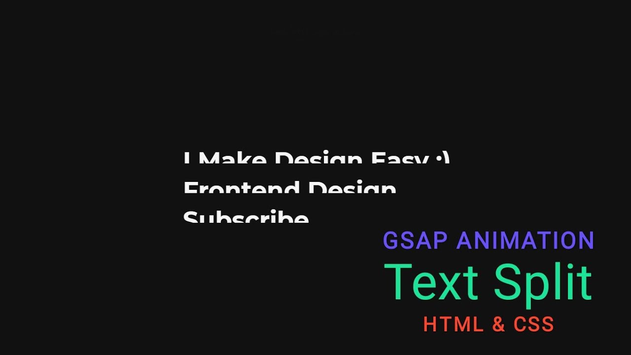 Split text animation using html css | Gsap 3 animation | Frontend Design |  2020 - YouTube