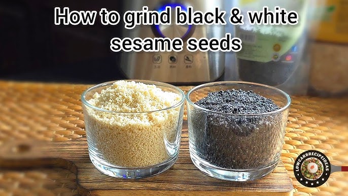 blender sesame seeds grinding texture damp sand