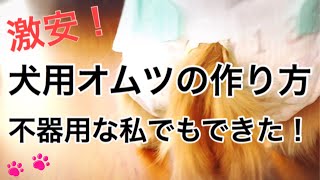 激安！犬のオムツの作り方　不器用な私でもできた！ How to make dog diapers