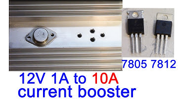 12V 5A regulated power supply with 2N3055  current booster with 7812 7805 7824 voltage regulator