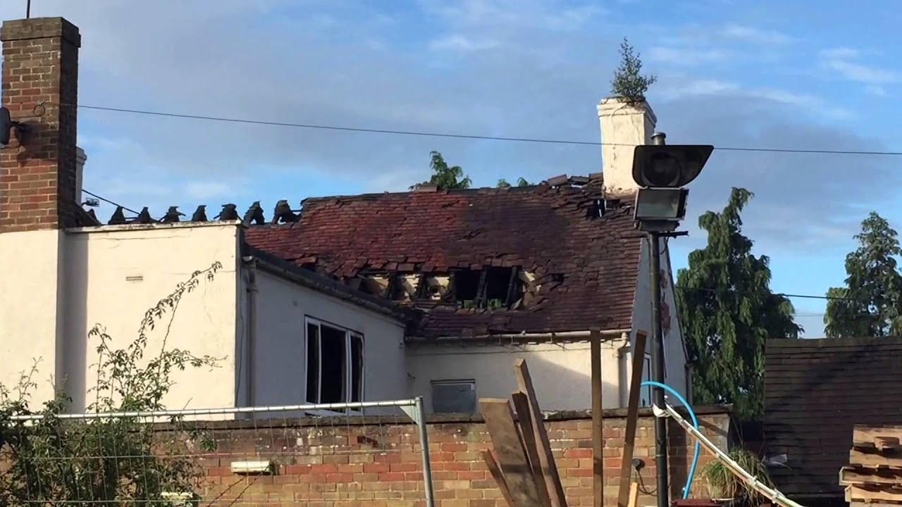 Fire at derelict pub in Waters Upton