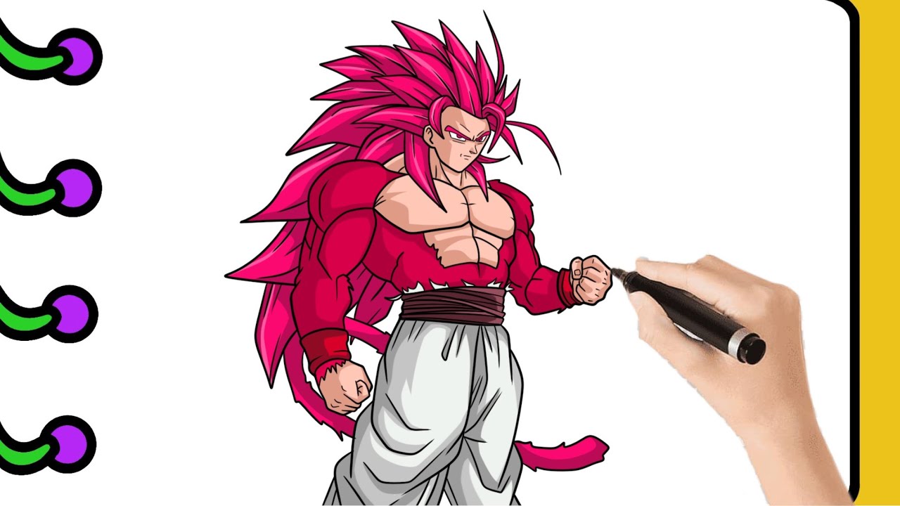 Como Dibujar a GOKU Super Saiyan Rosado Final Paso Paso Fácil Mapi