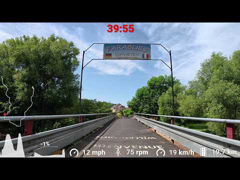 120 minute Indoor Cycling Fat Burning Workout Germany to France Garmin 4K Video