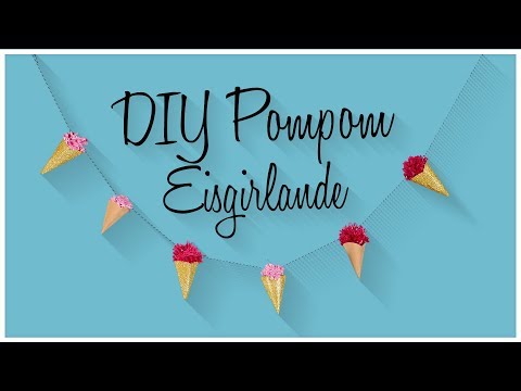DIY Party Deko: Pompom-Eisgirlande selber machen