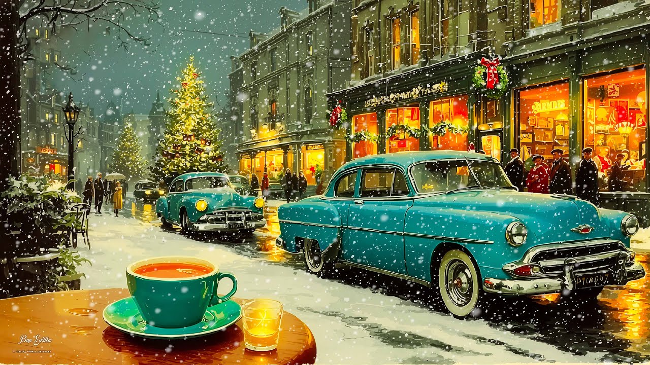 Уютное рождественское кафе 50-х годов🎶 Фрэнк Синатра, Нэт Кинг Коул, Бингс Кросби, Дин Мартин