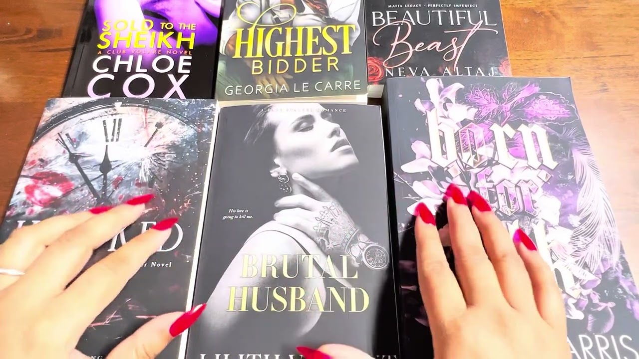 Book Tapping | Red Nails Scratching | Dark Romance Asmr Sounds