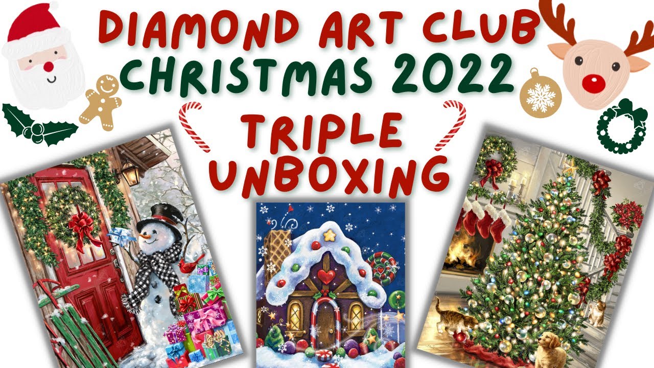 ダイヤモンドアートクラブ　クリスマス Diamond Art Club Christmas 2022 Triple Unboxing - YouTube