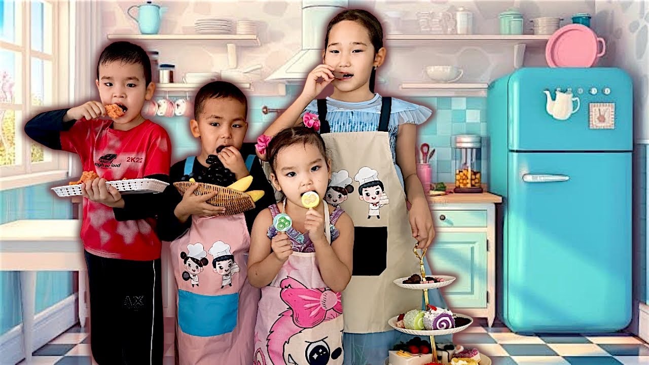 АЙКӨРКЕМ МЕН ИБРАҺИМНІҢ БӨЛЕЛЕРІМЕН БІРГЕ КАФЕ АШТЫ🧑🏻‍🍳👨🏻‍🍳/ ӨТЕ ДӘМДІ ТАМАҚТАР ПІСІРДІ #trend 