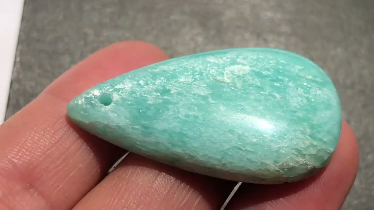 穴あきアマゾナイト[61] 41x23mm 天然石ルース / 天然石ルース | Attic