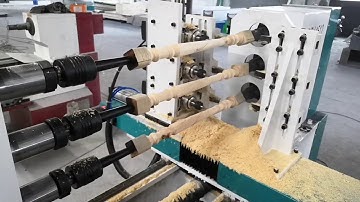 Operation video of 3 axis L1512 CNC wood lathe grooving machine