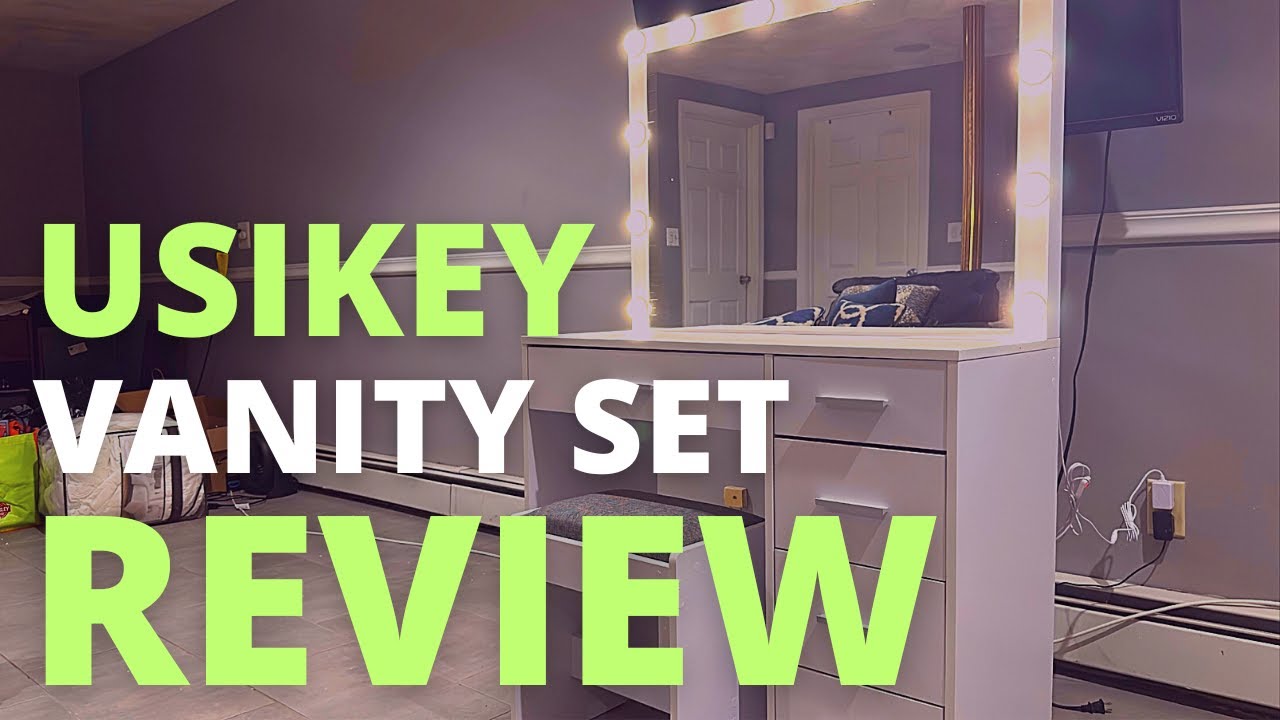 Usikey Lighted Makeup Vanity Table with Mirror Review Vanity Desk