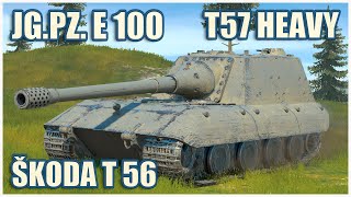 : Jagdpanzer E 100, T57 Heavy & Skoda T 56  WoT Blitz Gameplay
