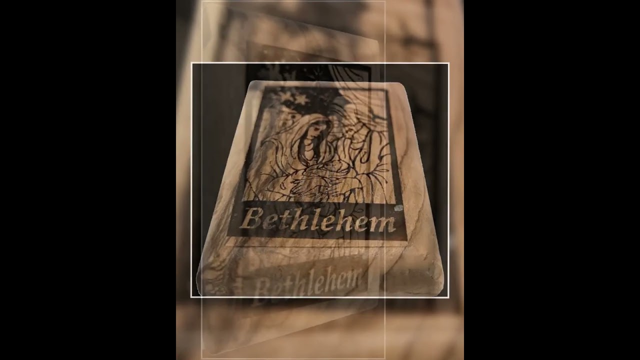 Olive Wood Magnet – Holy Family with “Bethlehem” Inscription