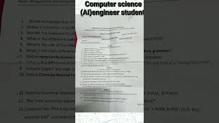 Btech(2025-26)CSE(AI) theory of computation 3rd year end semester exam paper... #csedepartment