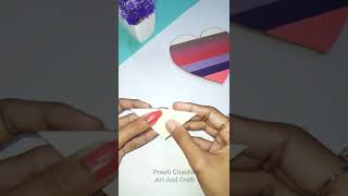 Diy Wall Hanging Craft With Paper | Cardboard Wall Decor Craft | Heart Shape Wall Hanging #shorts
