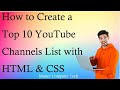 How to Create a Top 10 YouTube Channels List with HTML & CSS | Master Computer Tech