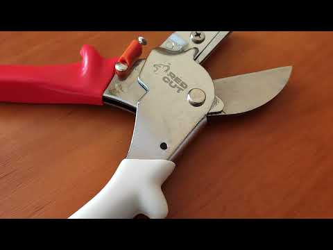 35-20022 Секатор REZAK, сталеві ручки вкриті ПВХ, 200мм "Red Cut", видео 1