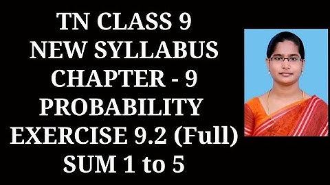 9th Maths Ch-9 Probability | Ex-9.2 (1 to 5 sums) | Samacheer One plus One channel