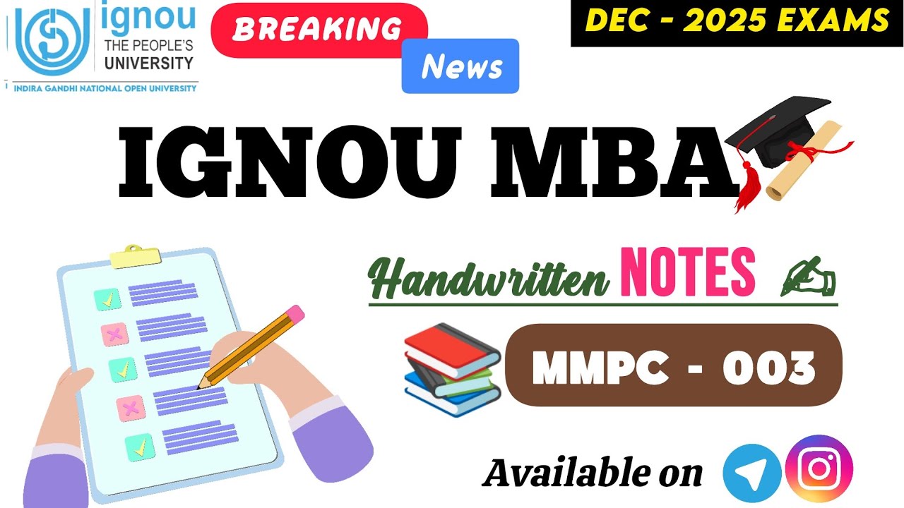 👉 IGNOU MBA Handwritten Notes |MMPC -03 Easy & Simple Language | Full Syllabus Explained | Gyan Gate