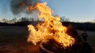 Burning 12 christmas trees