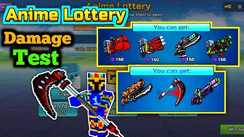 Anime Lottery Mythical Weapons Damage Test | Op Weapons? - Pixel Gun 3D