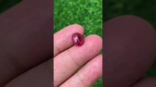 Ruby- Natural Oval Ruby Cabochon 7.49 Cts.-Pale Orangish Red Ruby Cabochon part 2