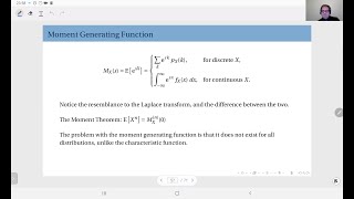 04.10 The Moment Generating Function and the Probability Generating Function