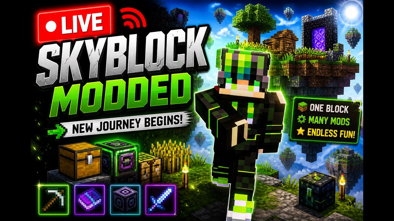 🔴LIVE | Minecraft SkyBlock mod - YouTube