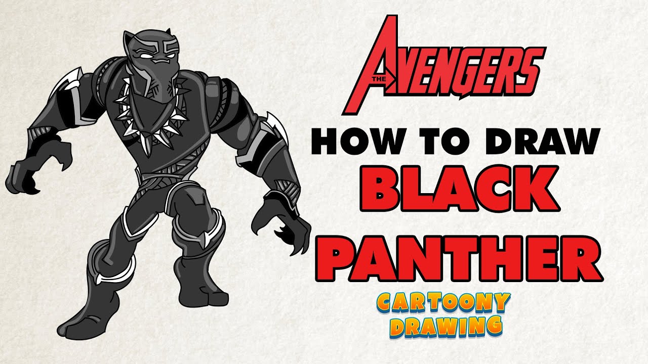 black panther how to draw black panther the avenger in three minutes