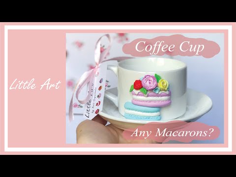 How to decorate coffee cup with polymer clay Macarons/ როგორ გავაფორმოთ ყავის ჭიქა პოლიმერული თიხით?