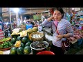 Cambodian Market Food Tour, Walking Shows Market Scene In Phnom Penh