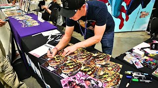 Getting Comic Books Signed & Original Art in my Sketch Book by Kaare Andrews at Heroes Con 2026 