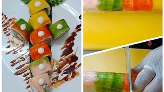 Rainbow Sushi Roll || How to make Uramaki Sushi || @kitchenkofficial97 ||Bhakta Bahadur Thokar