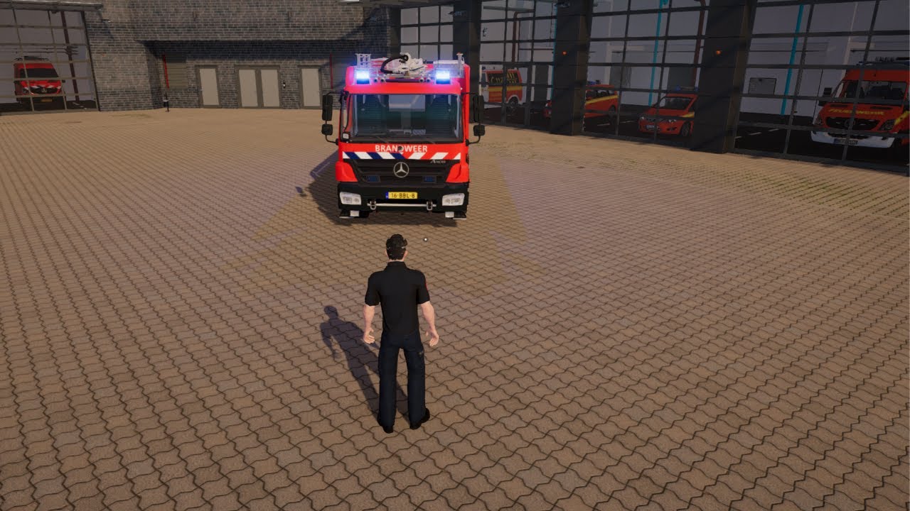 persoon vast in zijn kamer en grote brand op het dak ( notruff 112 )