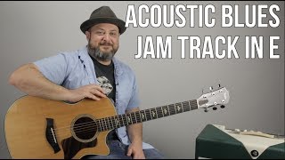 Video thumbnail of "Acoustic Blues Backing Track Key of E - JamTrack"