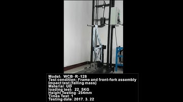 frame and fork assembly impact test(falling mass) 254mm video of Workswell Newest model WCB-R-128
