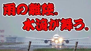 離陸の噴射力。世界が霧に染まる。羽田空港RWY22