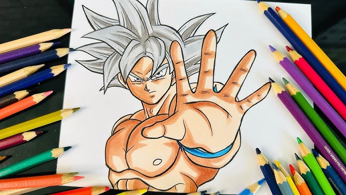 Como desenhar Goku Instinto Supremo - Dragon Ball Super, manga