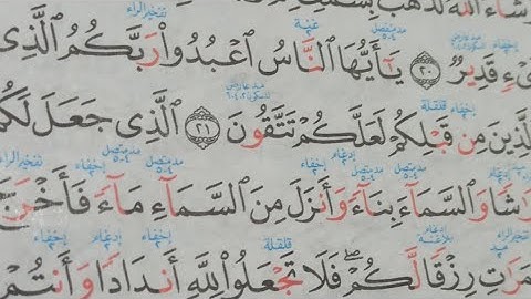إستخراج الأحكام من سورة البقرة مع تلاوة الآيات 20..22