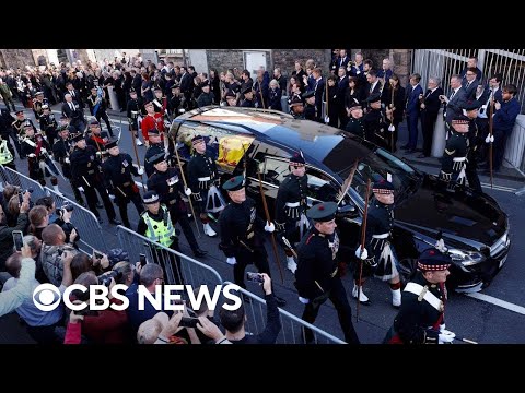 King Charles III leads Queen Elizabeth II's coffin procession in Edinburgh | full video