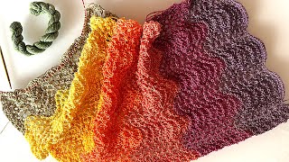 Colorwave Schal stricken | Aus 24 Wollminis Adventskalender | Schal aus Restewolle stricken