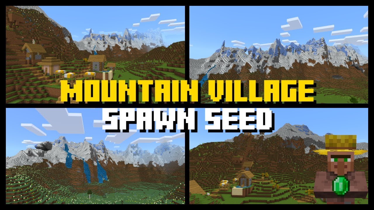 Mountain Village At Spawn Seed Minecraft Bedrock Java Edition 1 18 Youtube