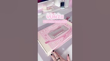 Yunzii C75 Cake Keyboard 🍰🎀 #gaming #gamingsetup #desksetup #kawaii #tech #keyboard